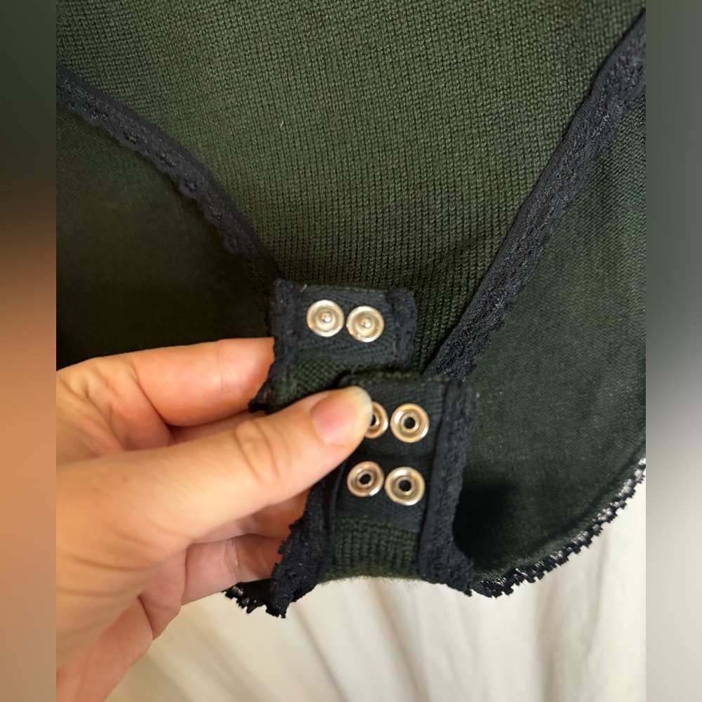 DKNY vintage Dark Green Turtleneck Sweater bodysuit - Picture 4 of 7